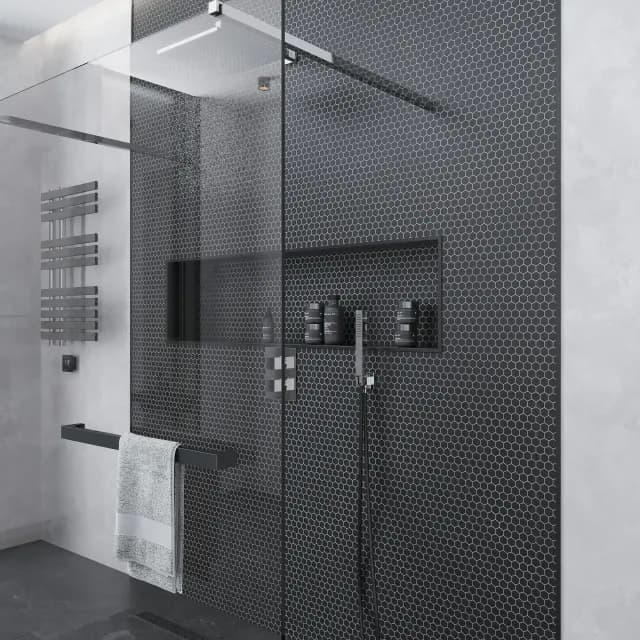 Luxury spa bathroom with natural stone elements