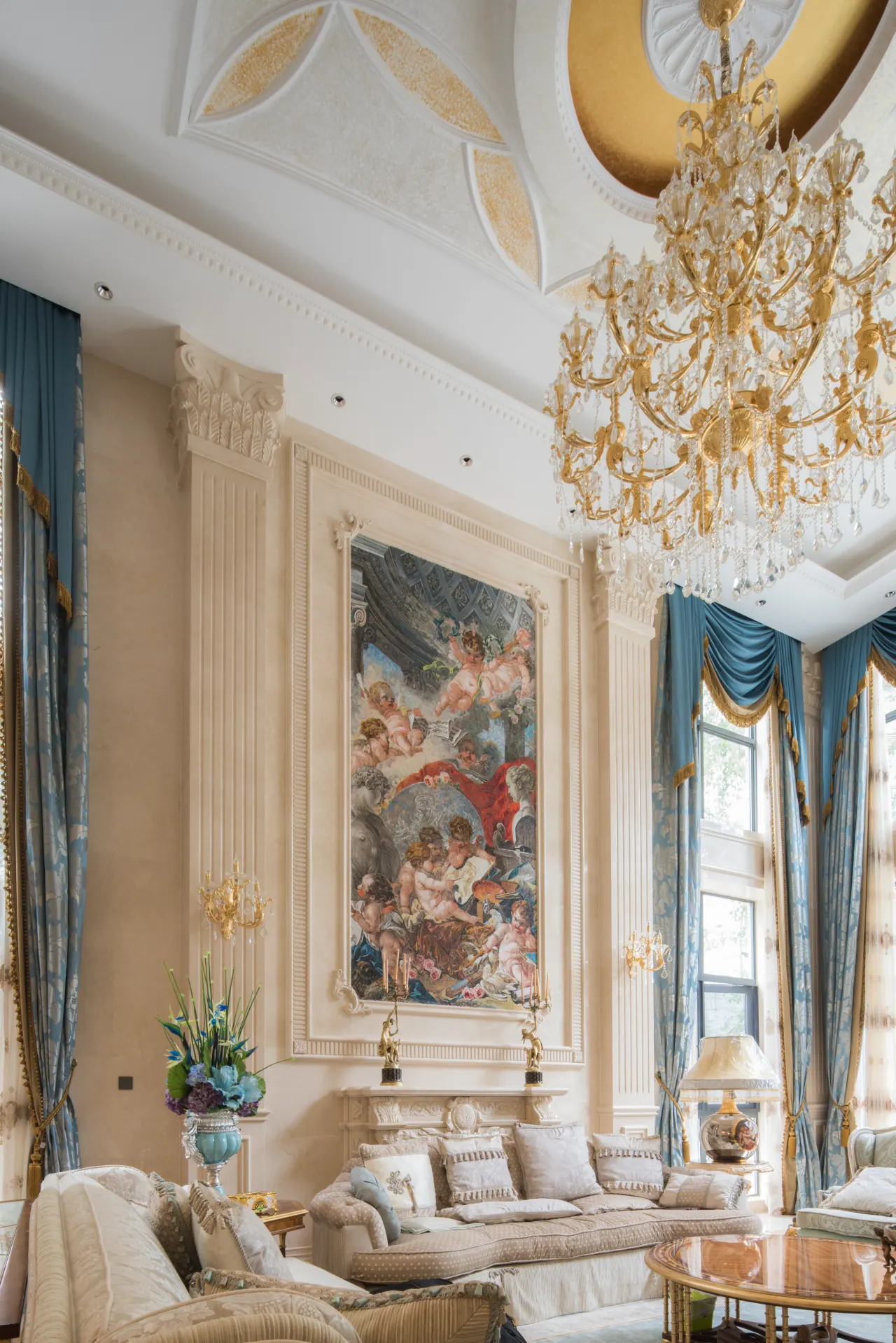 Hotel corridor with designer carpet-look tiles