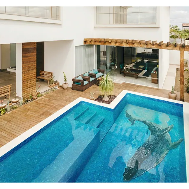 Indoor competition pool with spectator area